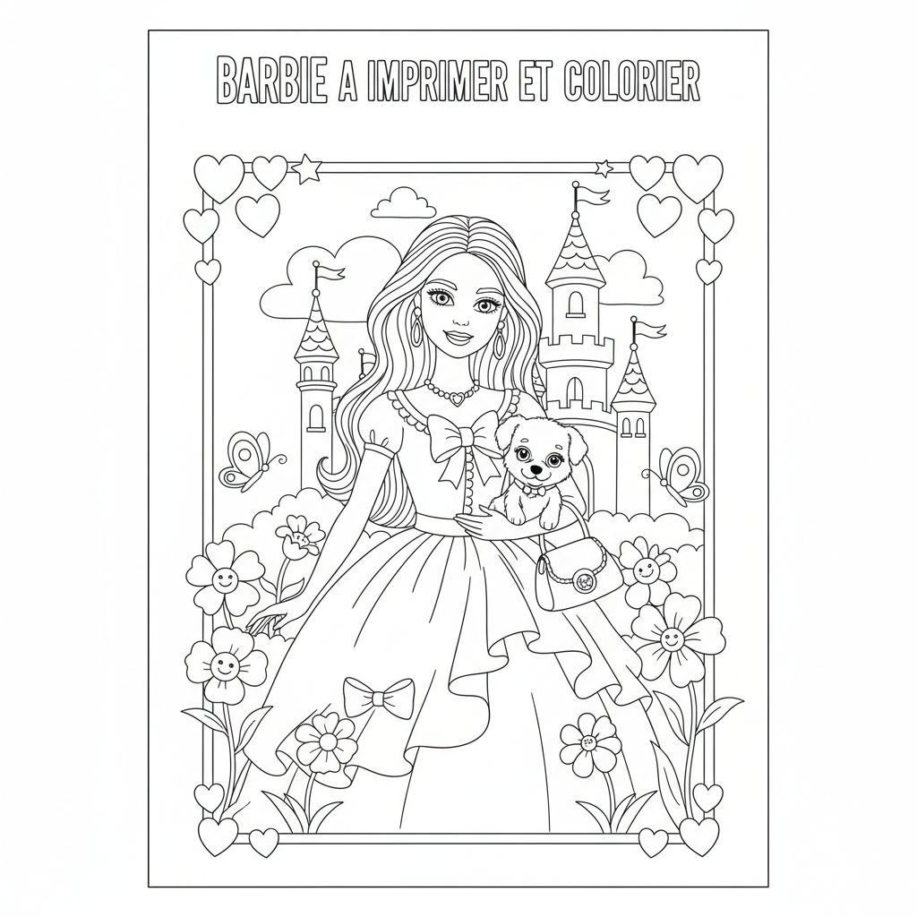Coloriage coloriage à imprimer barbie 2