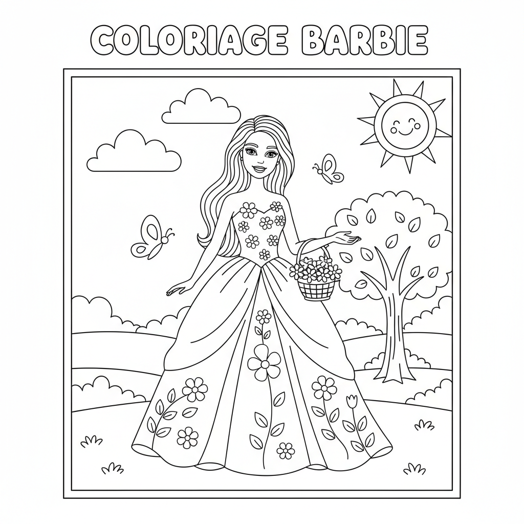 Coloriage coloriage a imprimer barbie 3