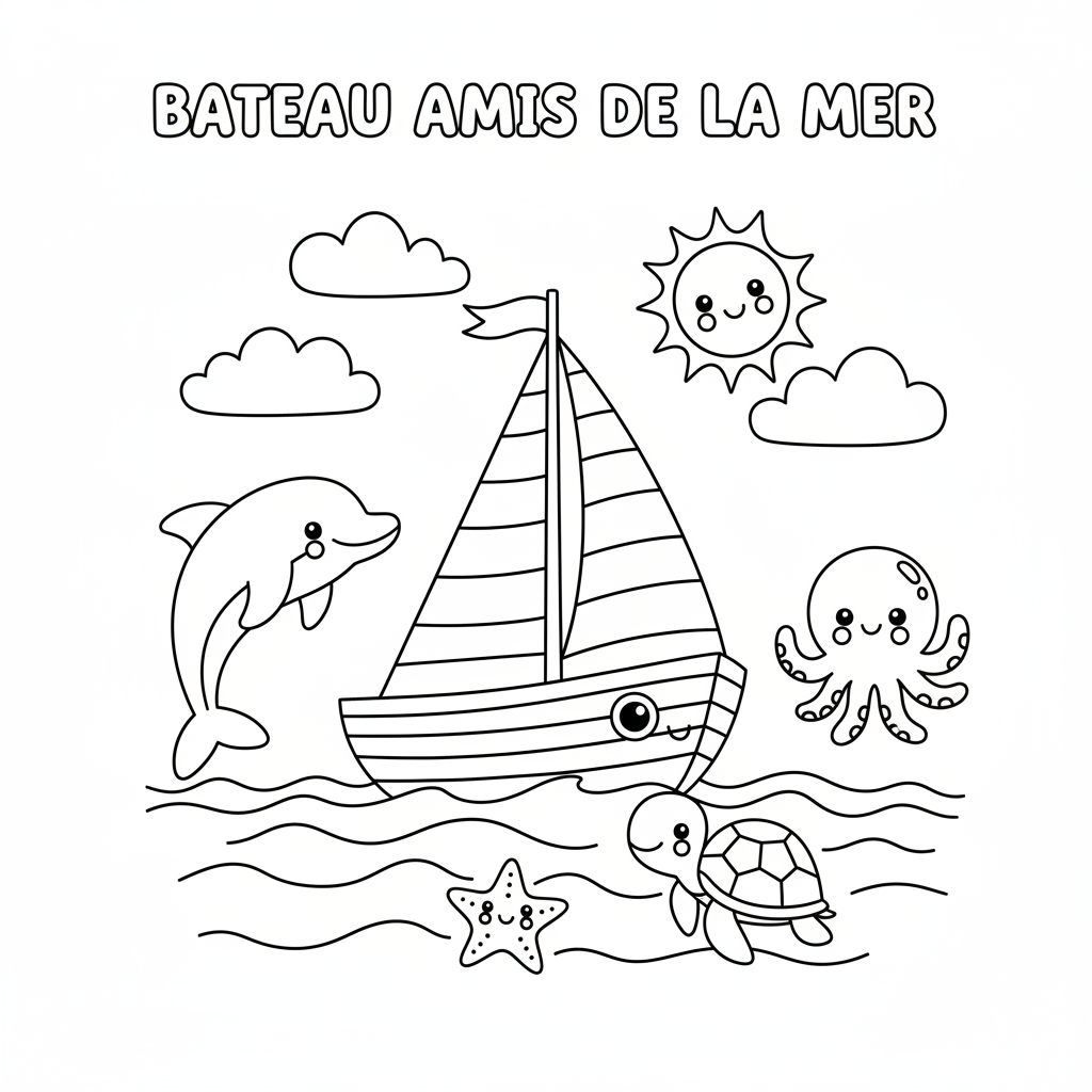 Coloriage coloriage à imprimer bateau