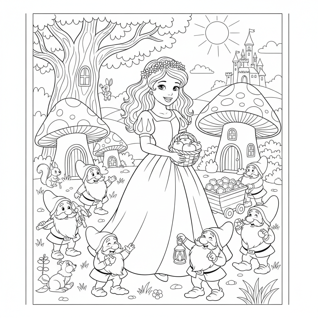 Coloriage coloriage à imprimer blanche neige 2