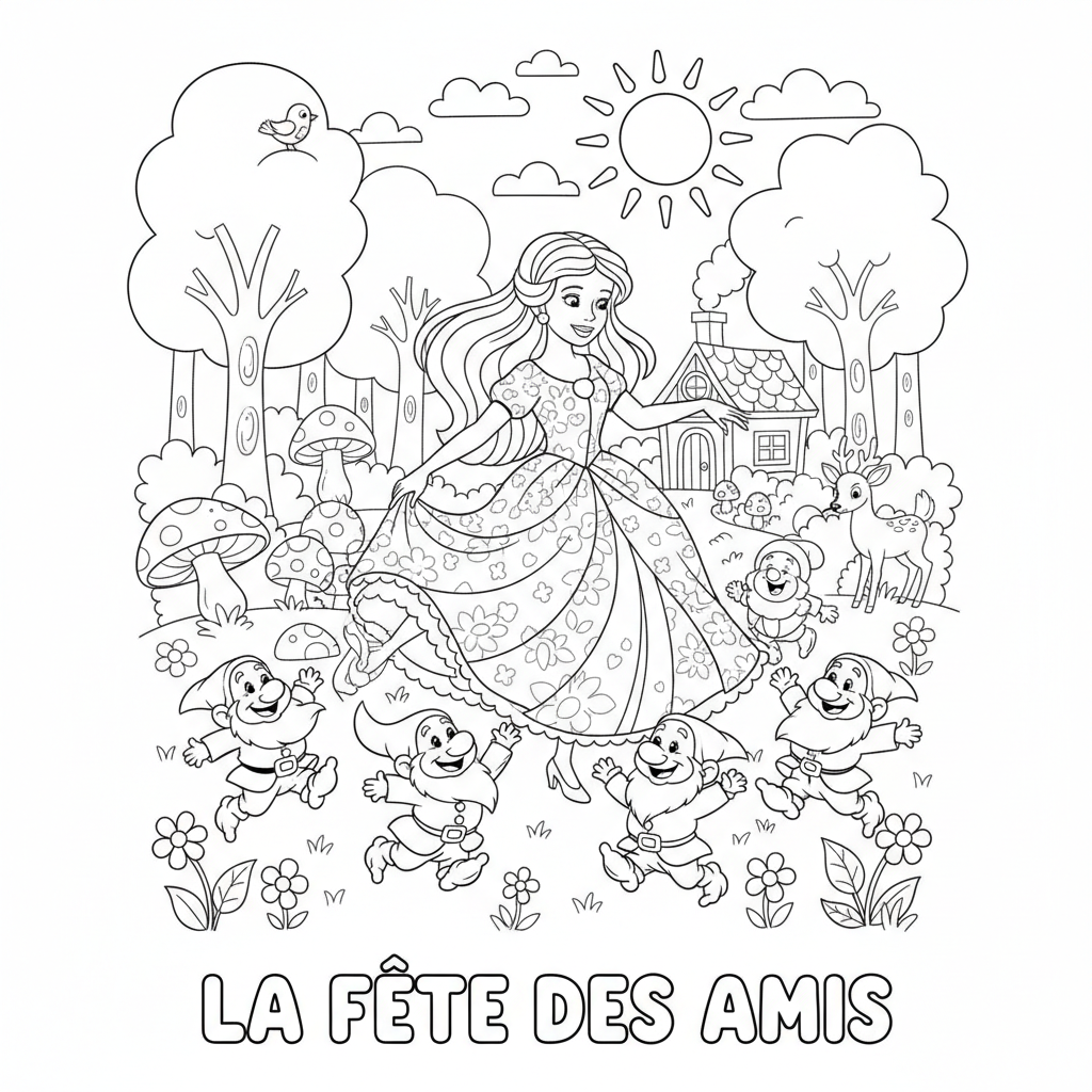 Coloriage coloriage à imprimer blanche neige 5