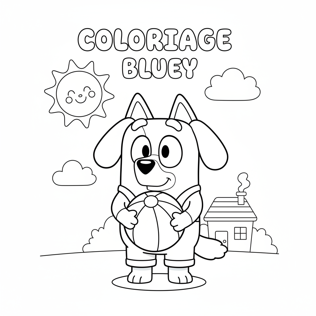 Coloriage coloriage à imprimer bluey