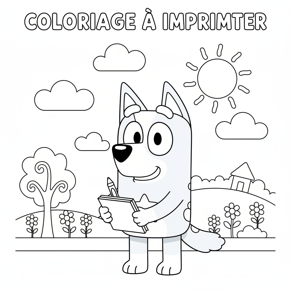 Coloriage coloriage à imprimer bluey 2
