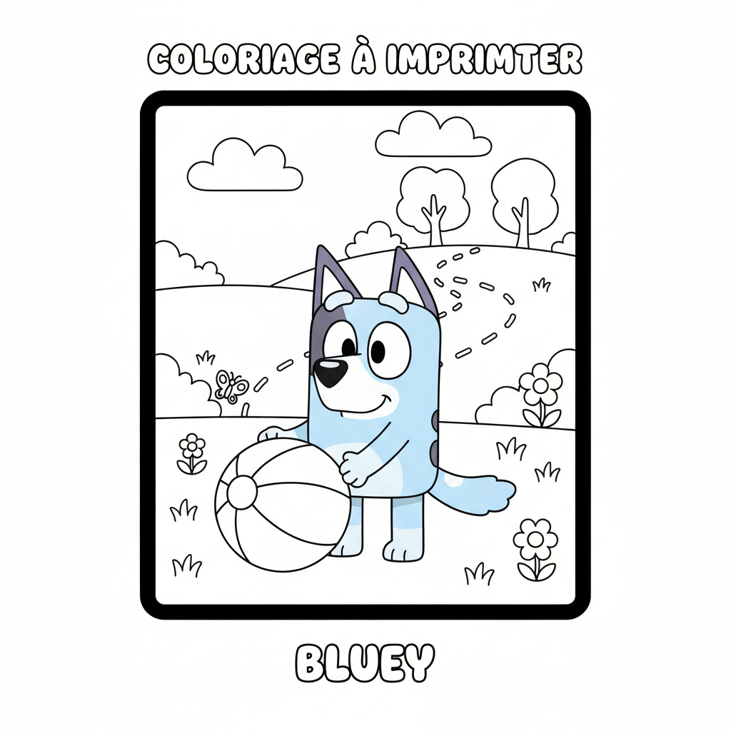 Coloriage coloriage à imprimer bluey 3