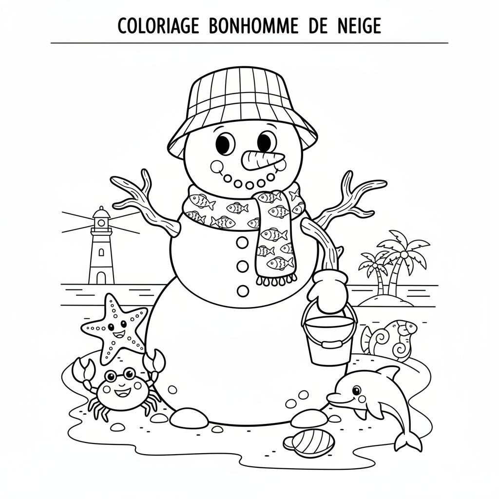 Coloriage coloriage à imprimer bonhomme de neige