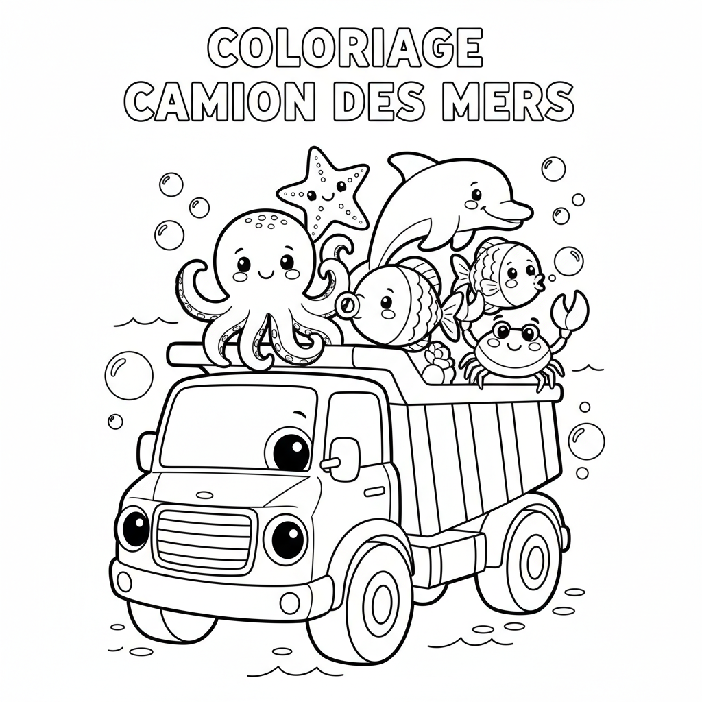 Coloriage coloriage à imprimer camion 4