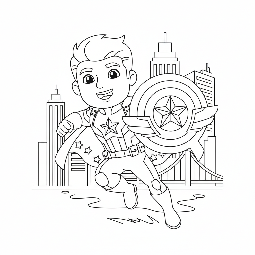 Coloriage coloriage à imprimer capitaine america 5