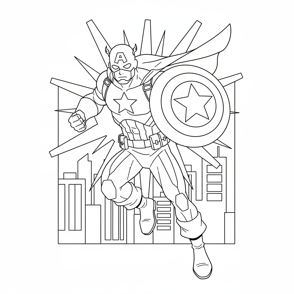 Coloriage coloriage à imprimer captain america 5