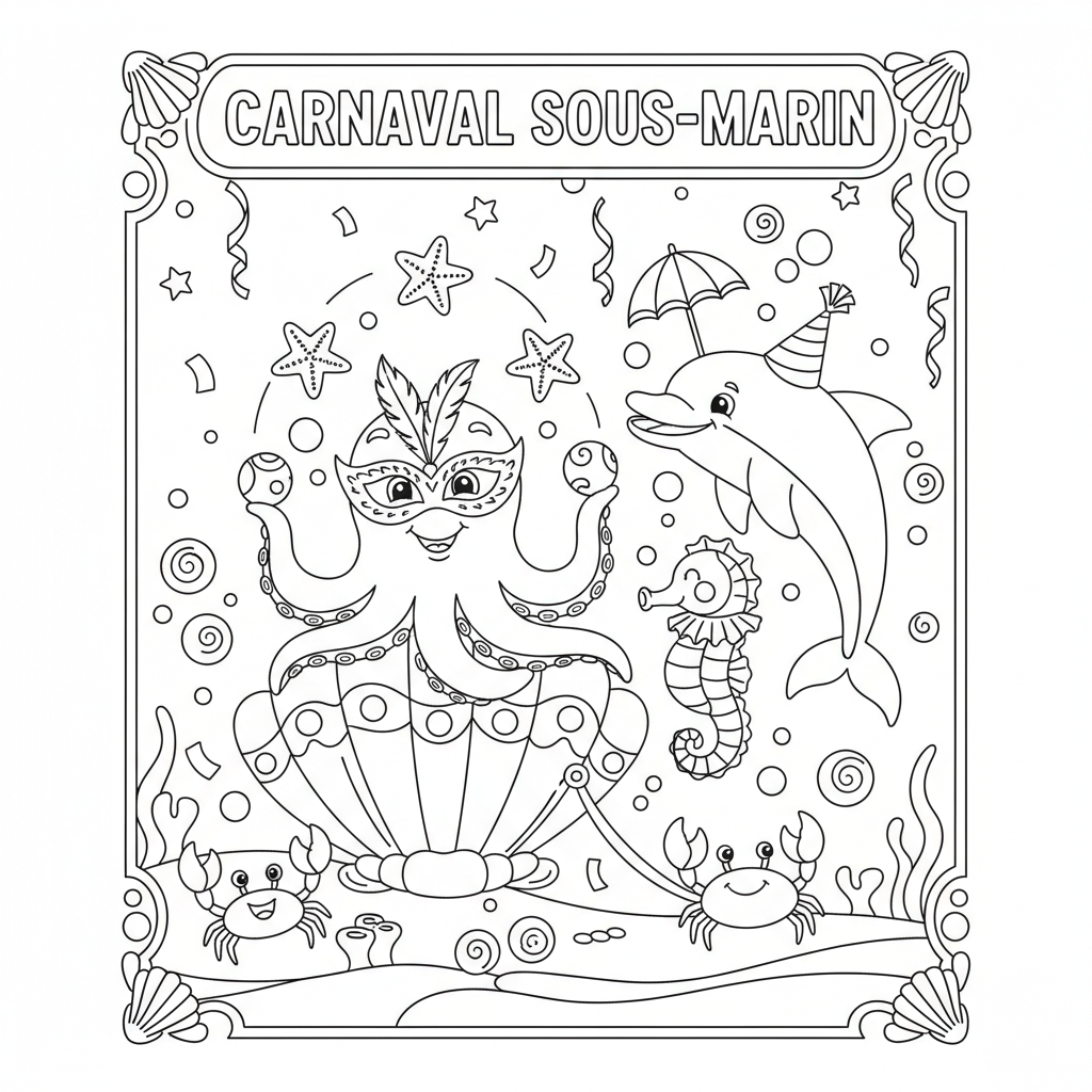 Coloriage À Imprimer Carnaval Dessins Gratuits pour Enfants