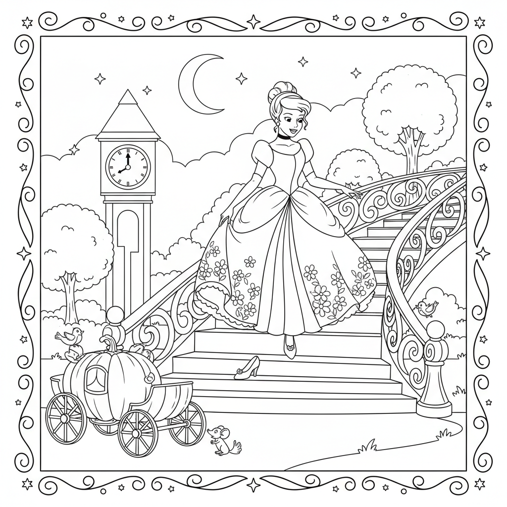 Coloriage coloriage à imprimer cendrillon 3