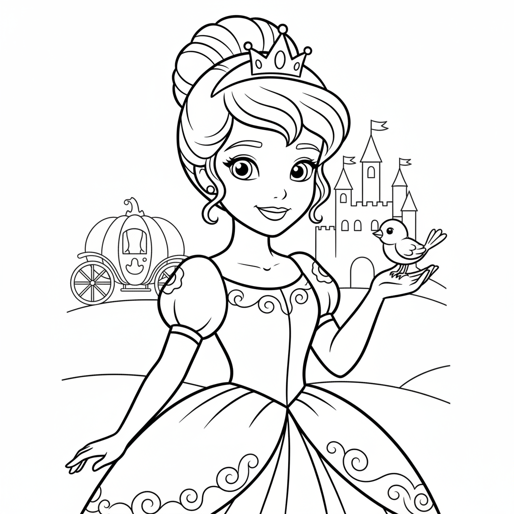 Coloriage coloriage à imprimer cendrillon 4