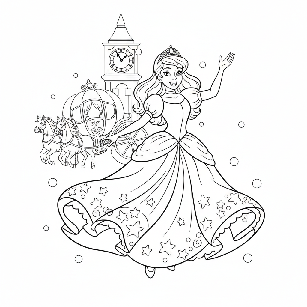 Coloriage coloriage à imprimer cendrillon 5