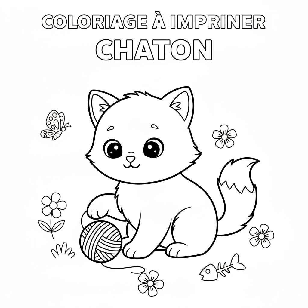 Coloriage coloriage a imprimer chaton 2