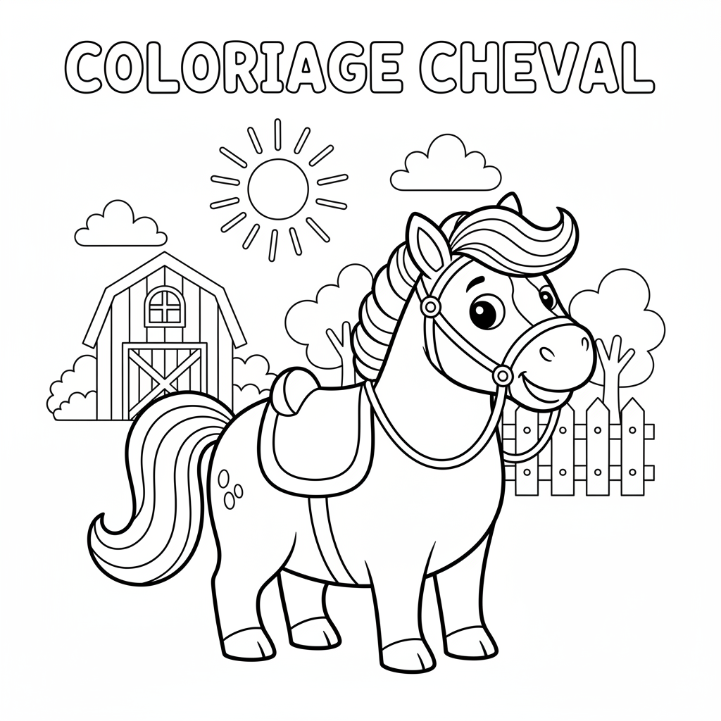 Coloriage coloriage à imprimer cheval