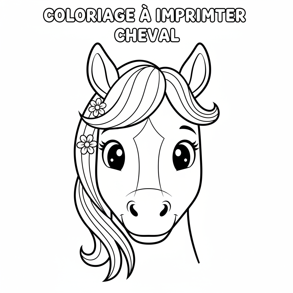 Coloriage coloriage à imprimer cheval 4