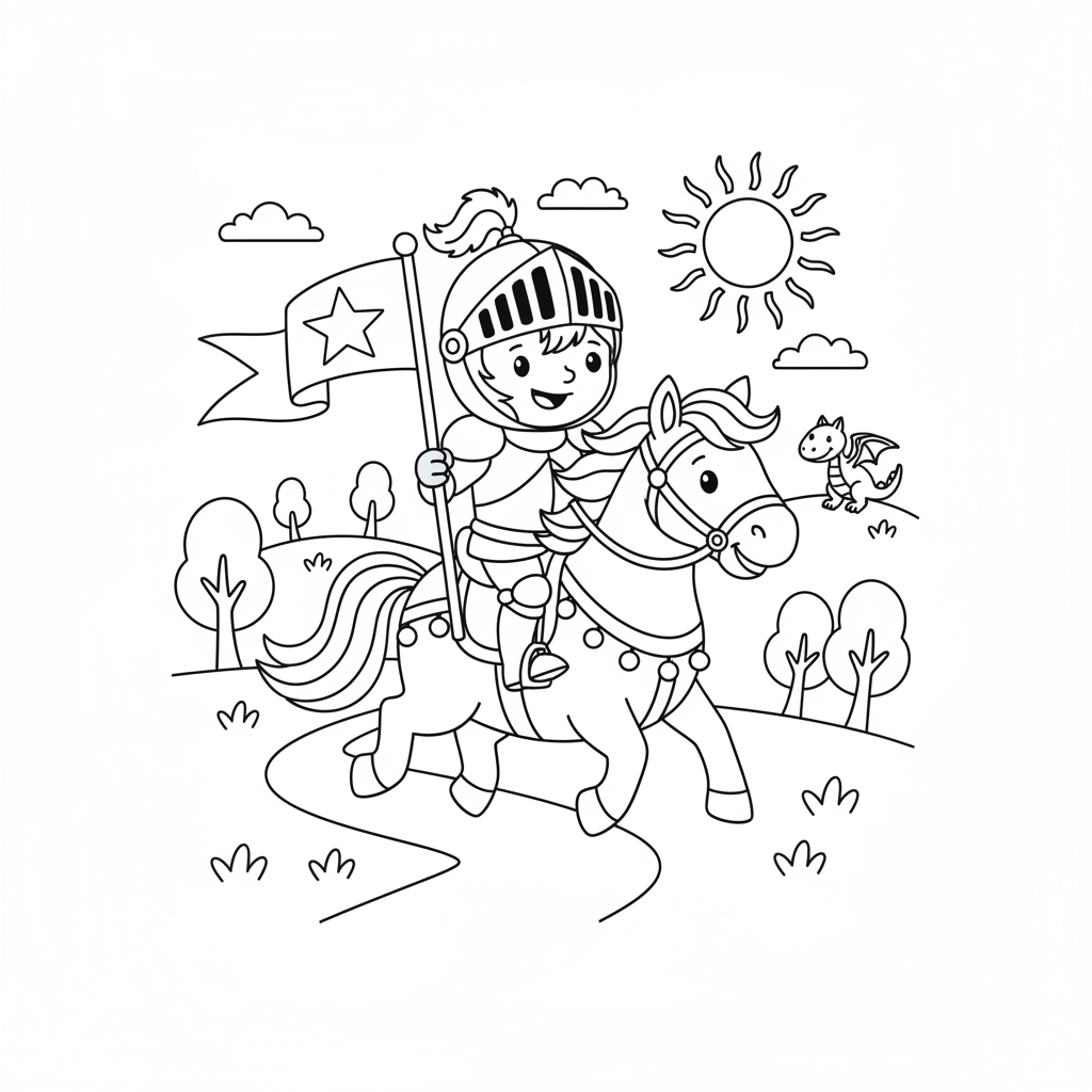 Coloriage coloriage à imprimer chevalier 3