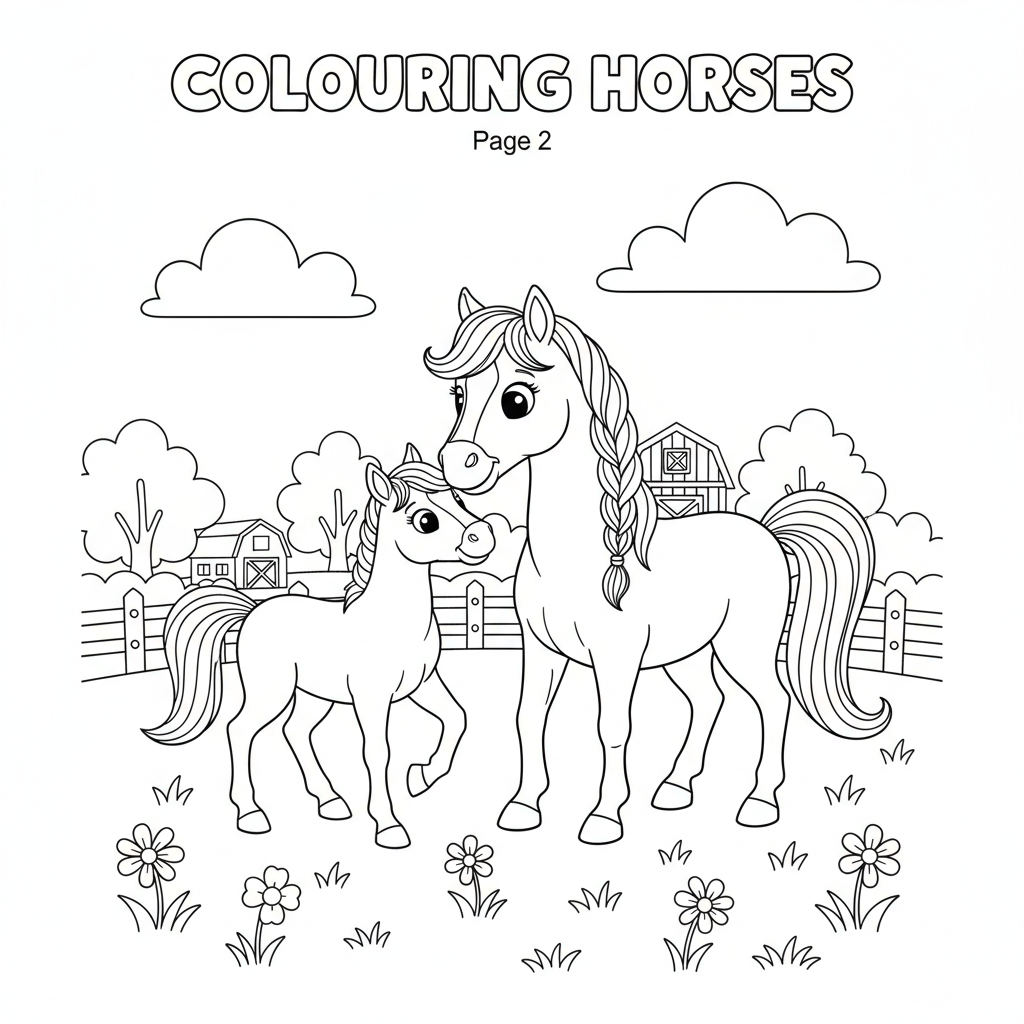Coloriage coloriage à imprimer chevaux 2