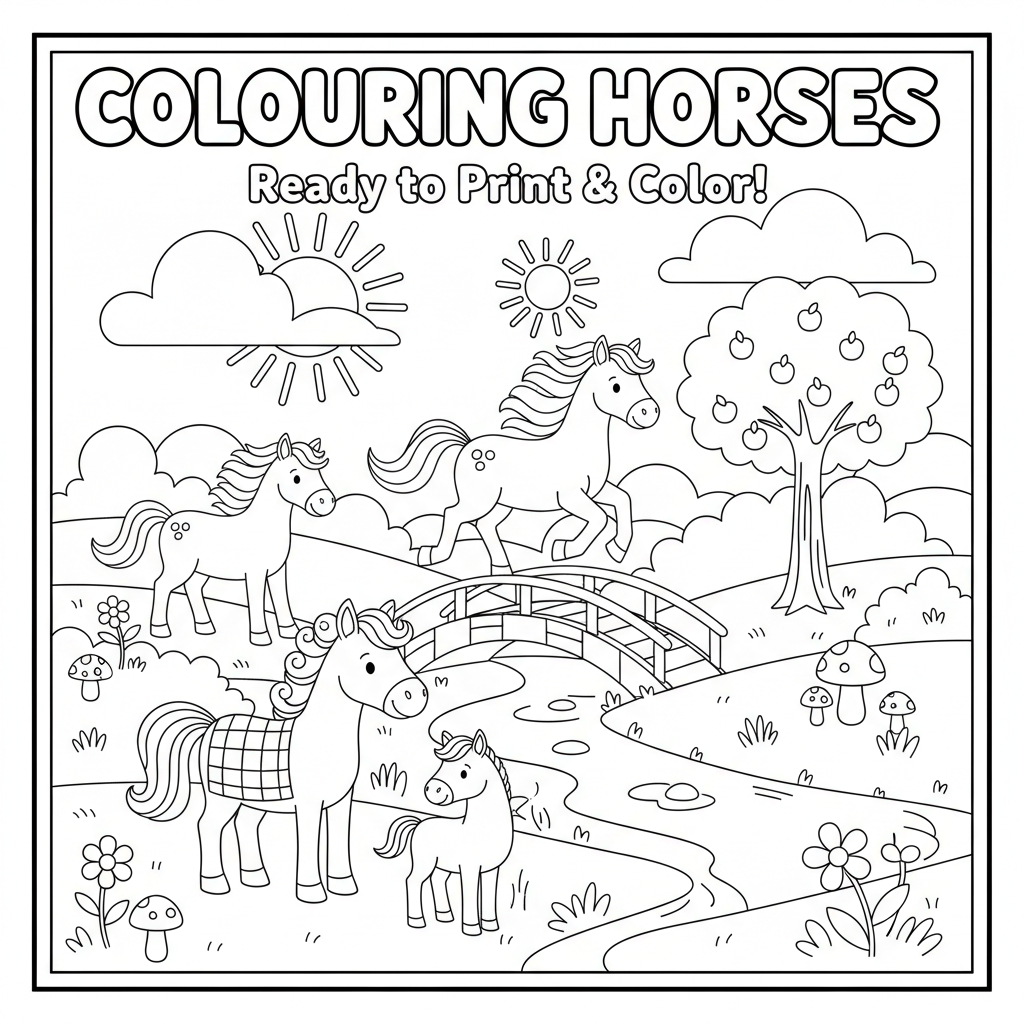 Coloriage coloriage à imprimer chevaux 3