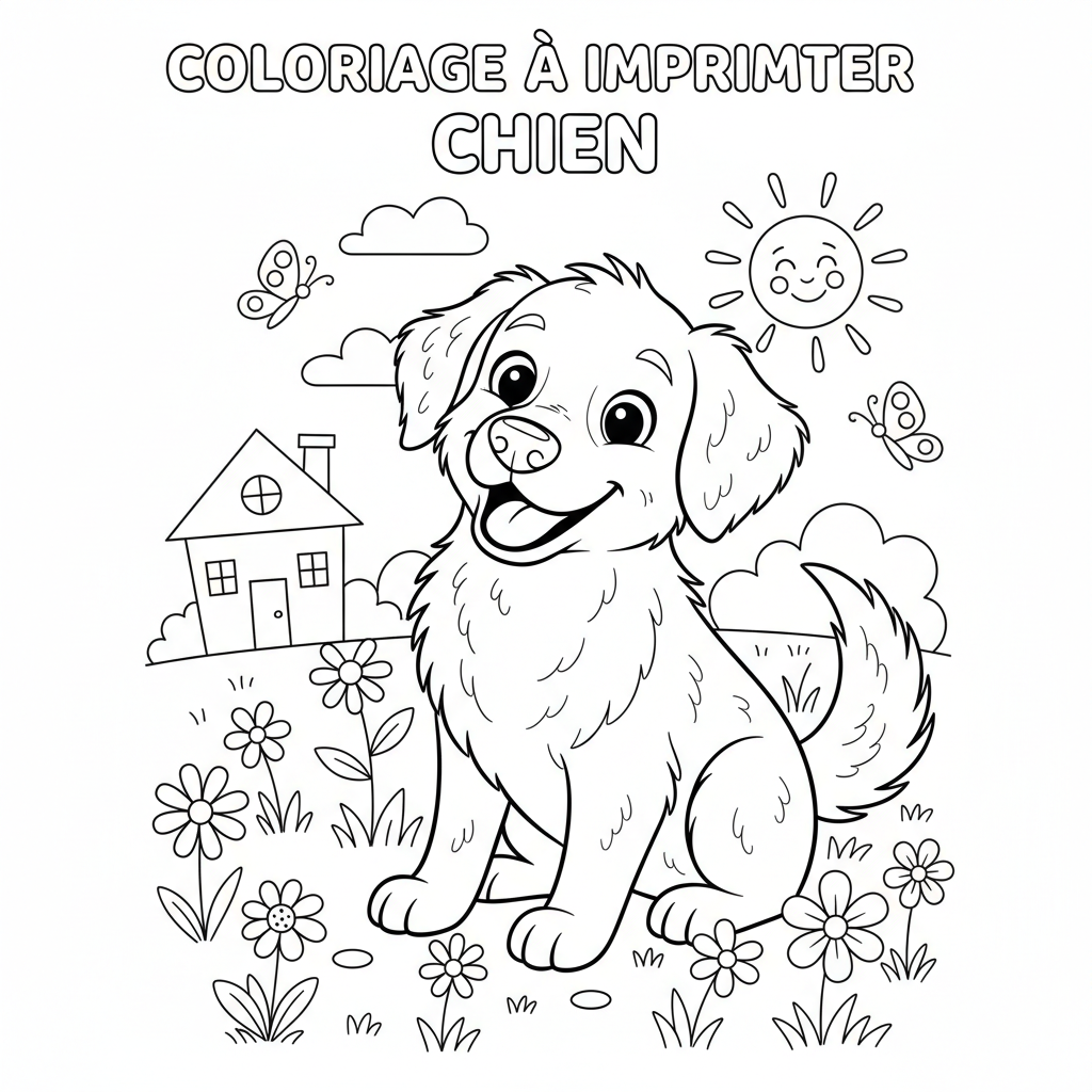 Coloriage coloriage à imprimer chien 2