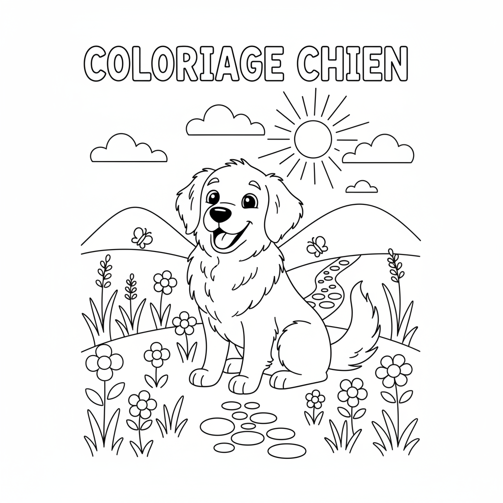 Coloriage coloriage à imprimer chien 3