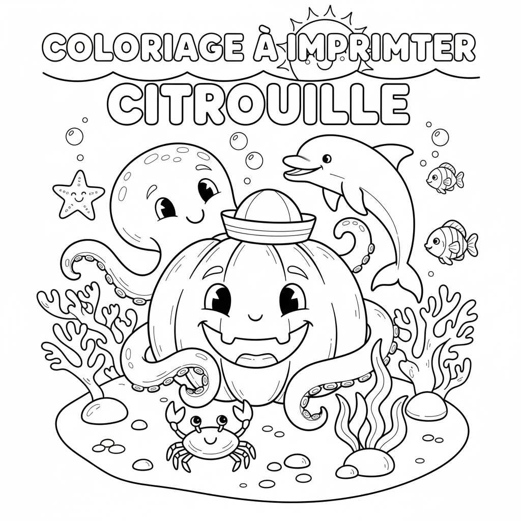 Coloriage coloriage a imprimer citrouille 3