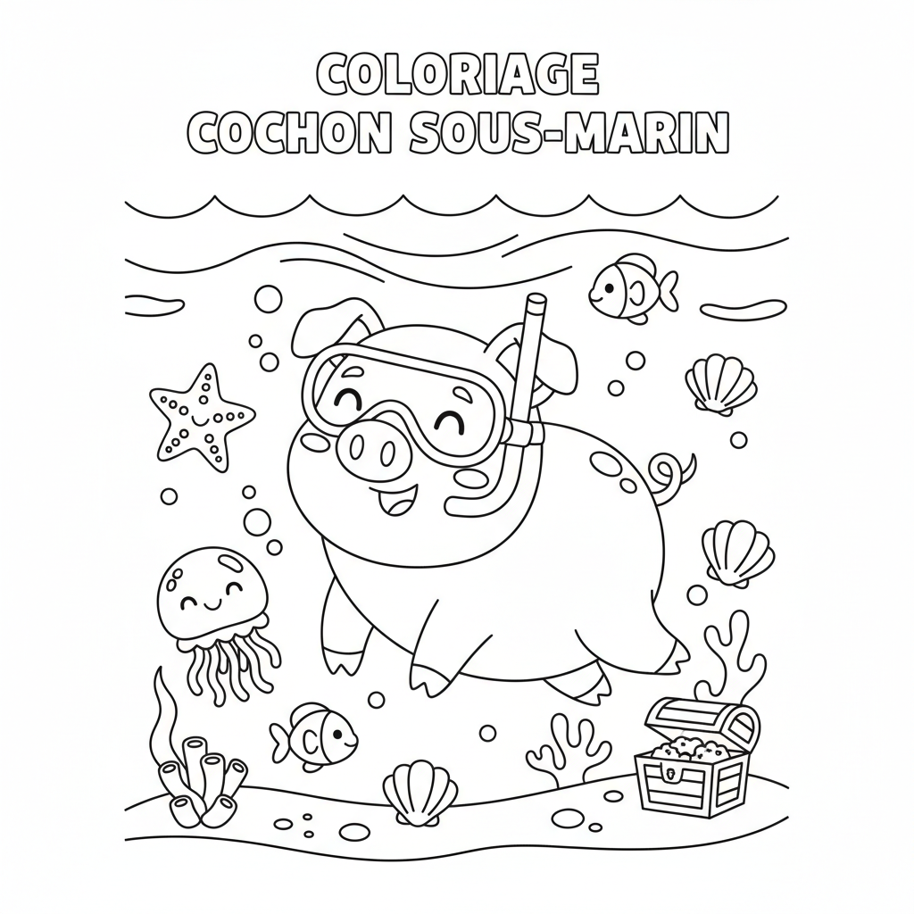 Coloriage coloriage à imprimer cochon