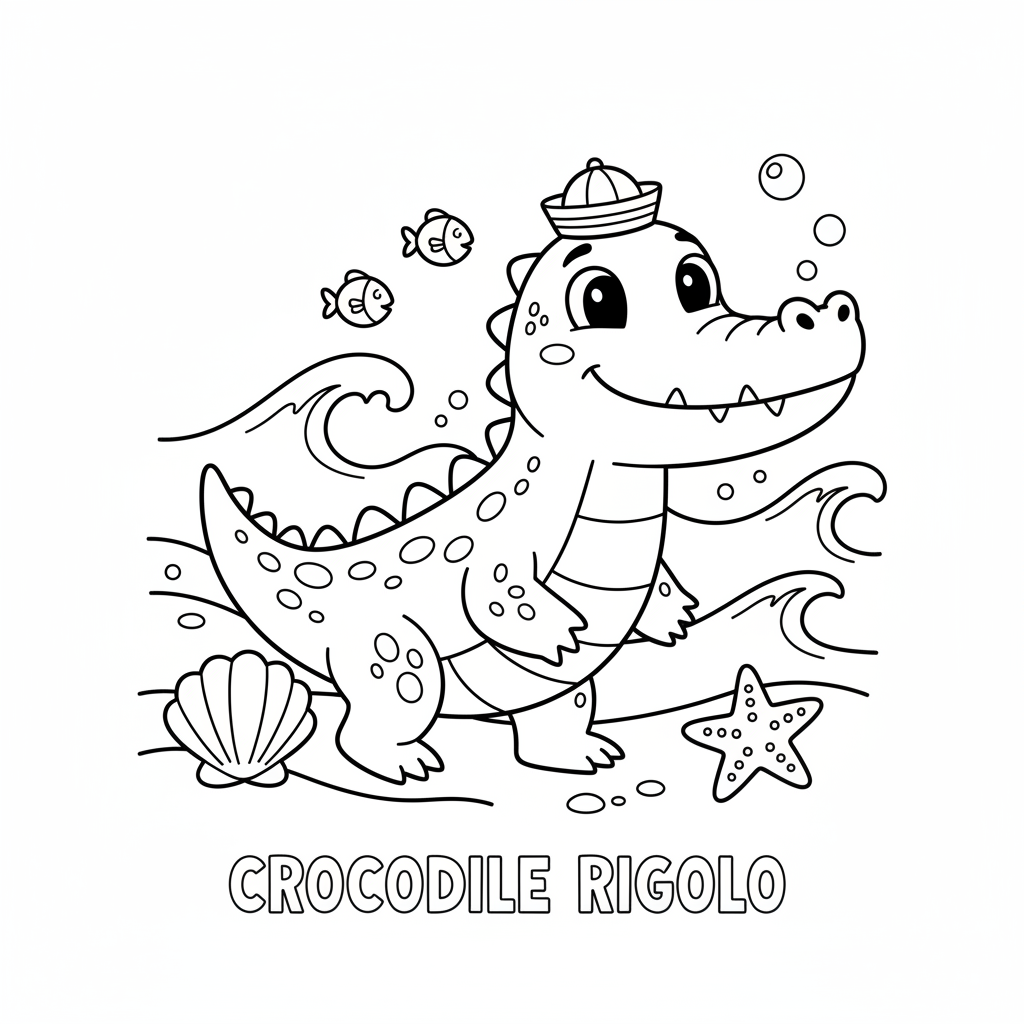 Coloriage coloriage à imprimer crocodile 1