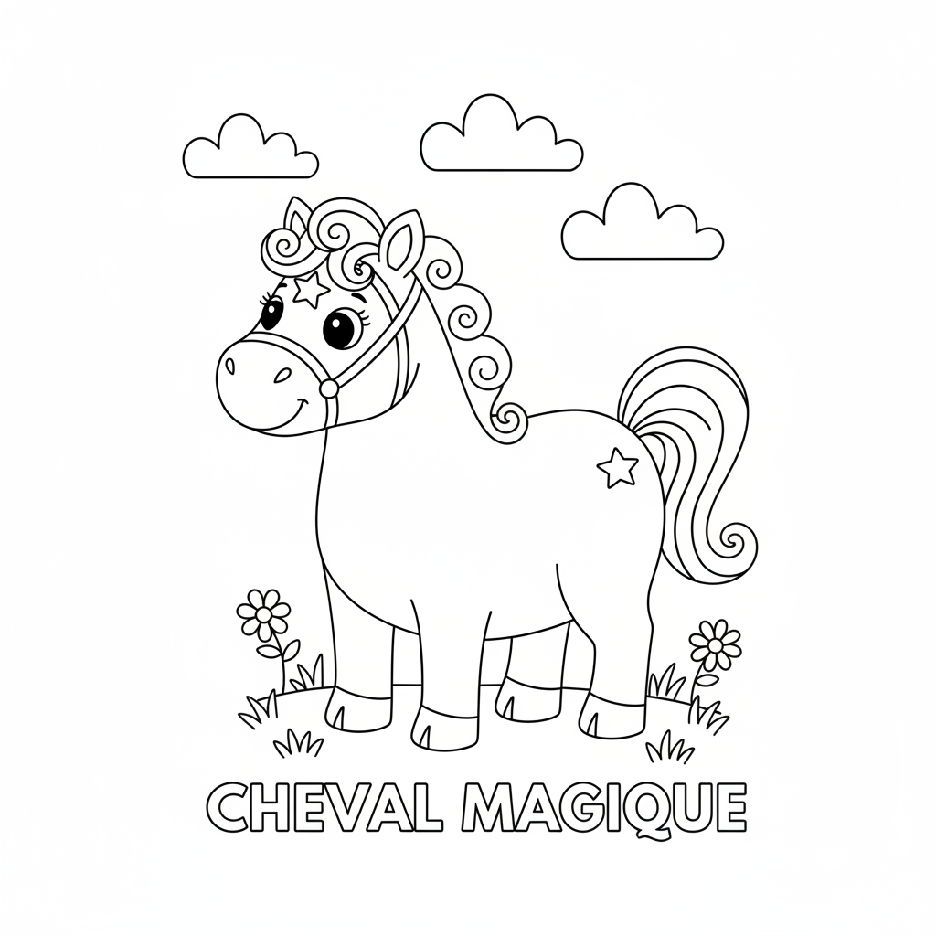 Coloriage coloriage à imprimer de cheval