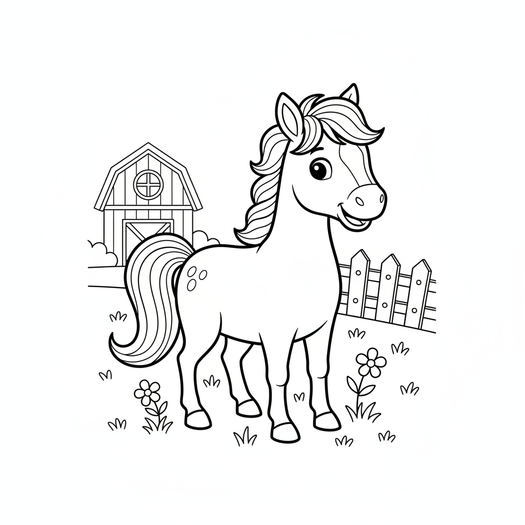 Coloriage coloriage à imprimer de cheval 2