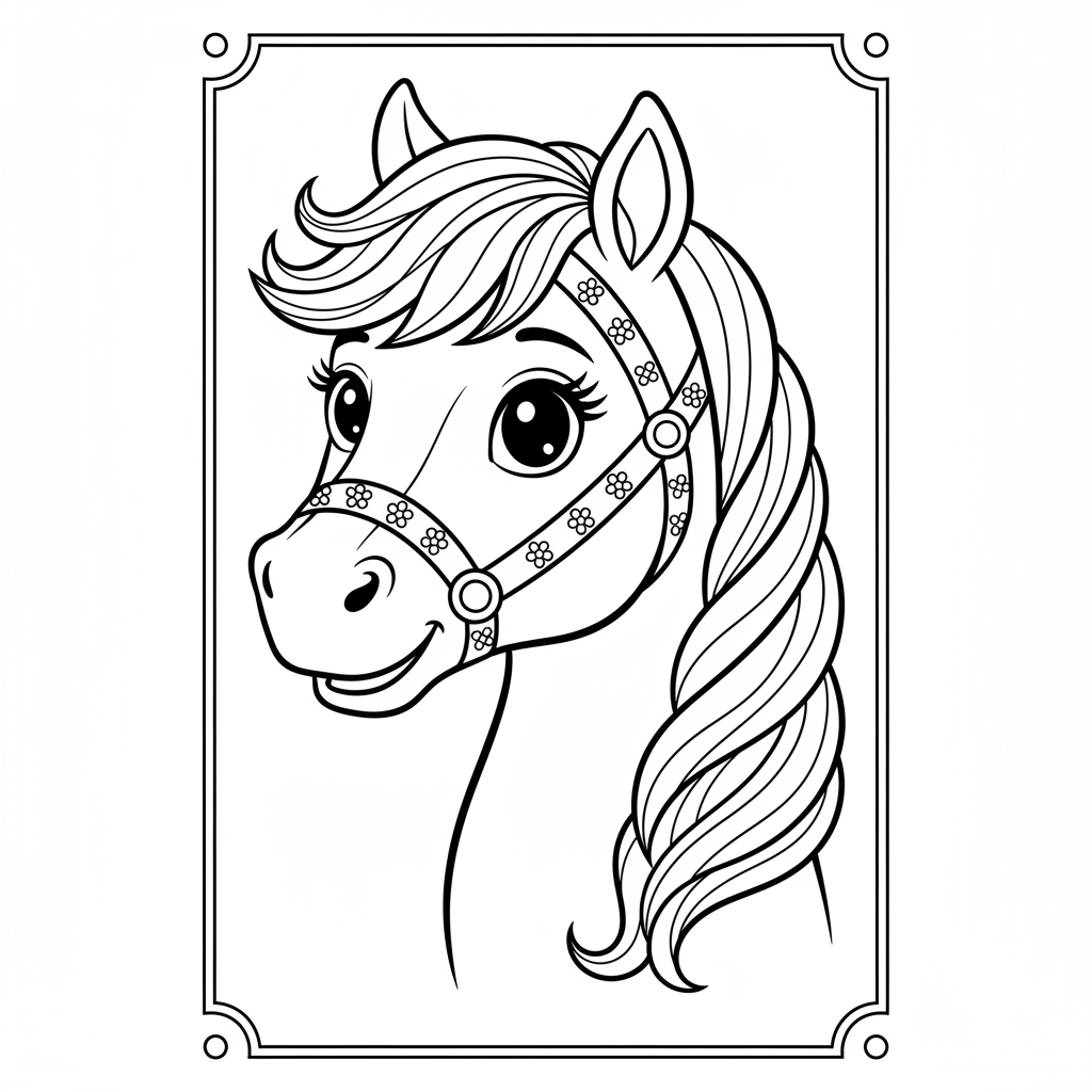 Coloriage coloriage à imprimer de cheval 4