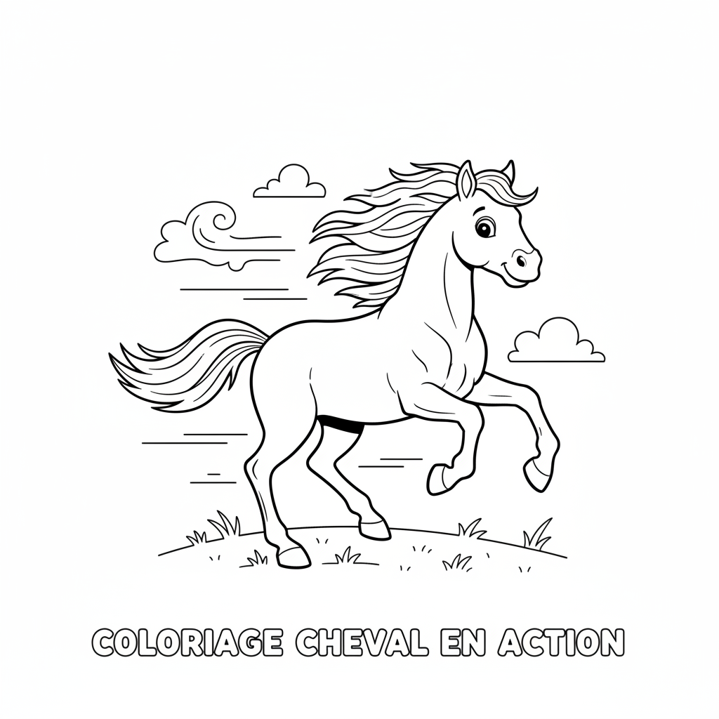 Coloriage coloriage à imprimer de cheval 5