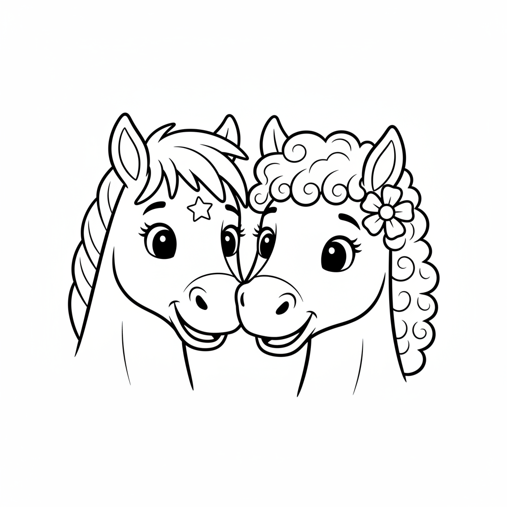 Coloriage coloriage à imprimer de chevaux 4