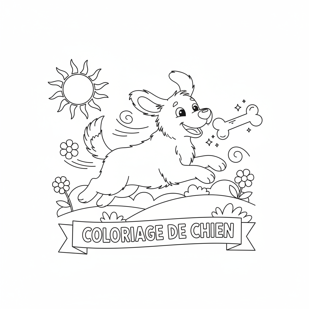 Coloriage coloriage à imprimer de chien 5