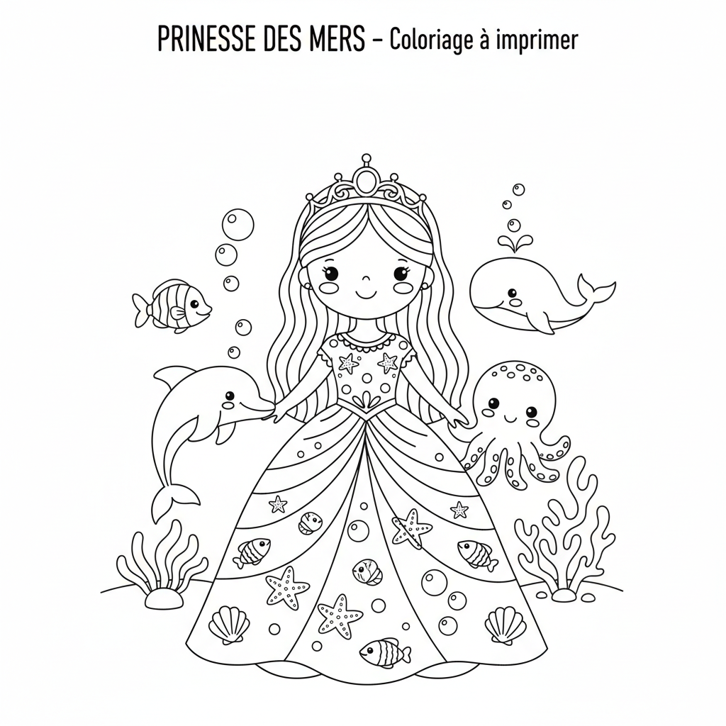 Coloriage coloriage à imprimer de princesse
