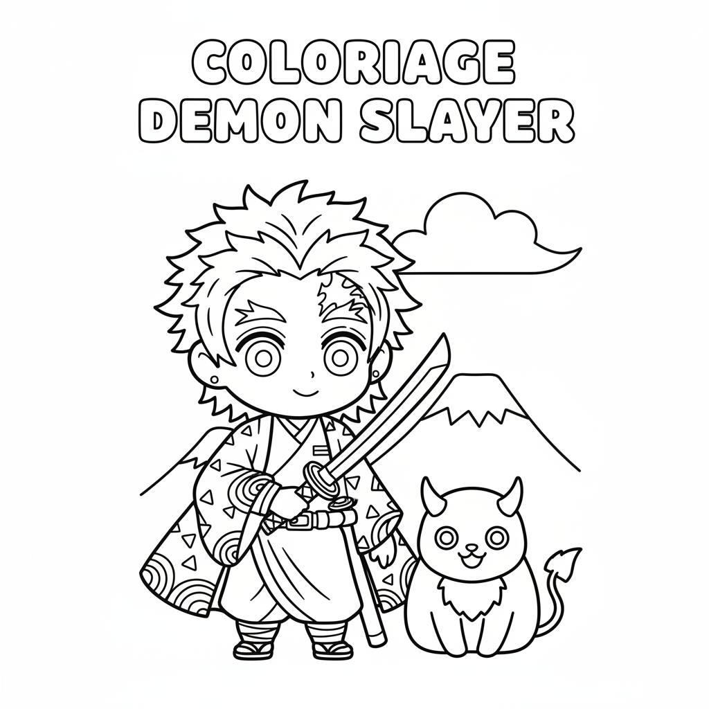 Coloriage coloriage à imprimer demon slayer