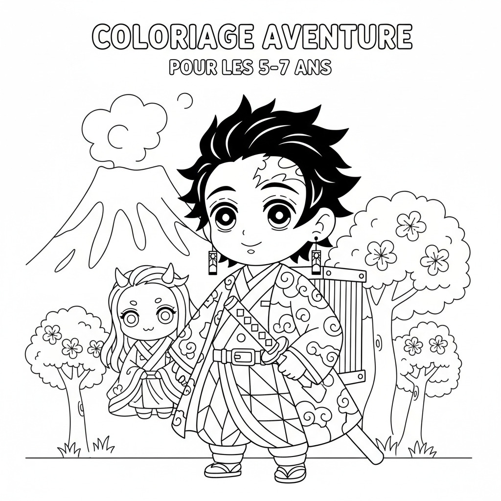 Coloriage coloriage à imprimer demon slayer 2