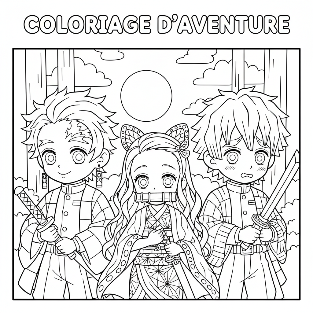 Coloriage coloriage à imprimer demon slayer 4