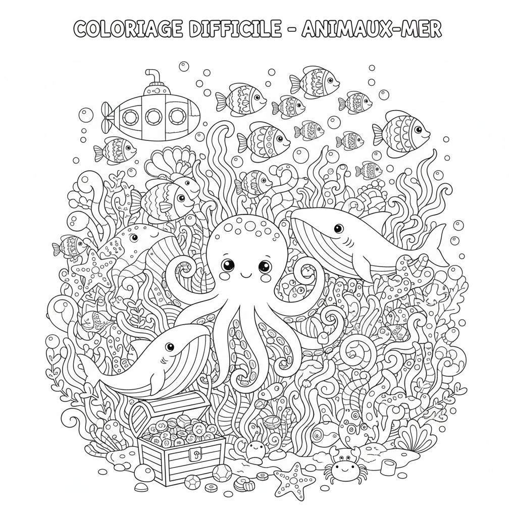 Coloriage coloriage à imprimer difficile 1