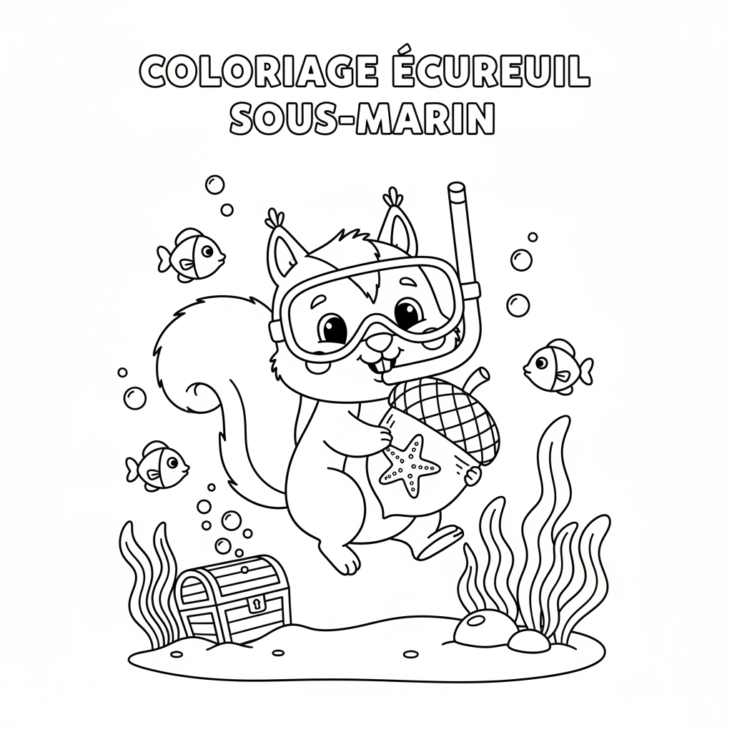 Coloriage coloriage à imprimer ecureuil 2