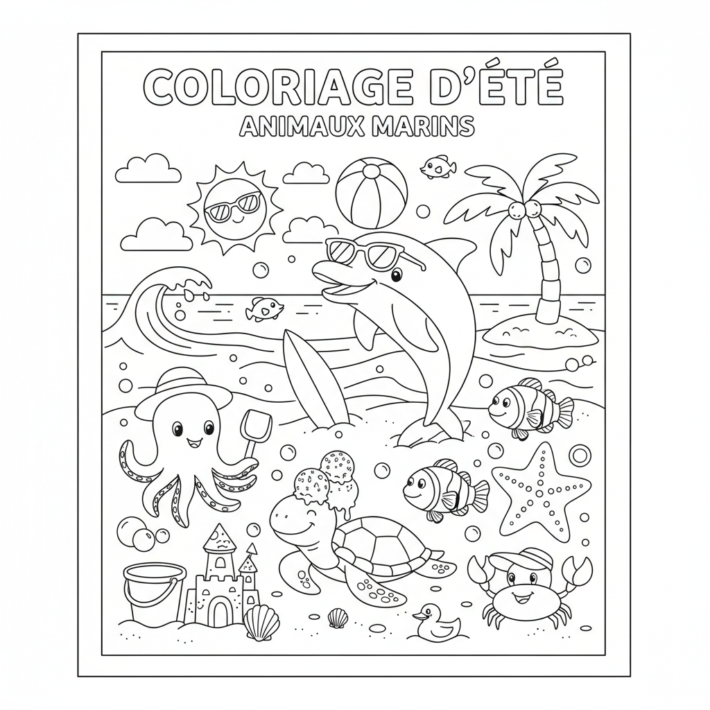 Coloriage coloriage à imprimer été 2