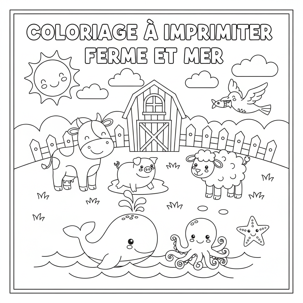 Coloriage coloriage à imprimer ferme