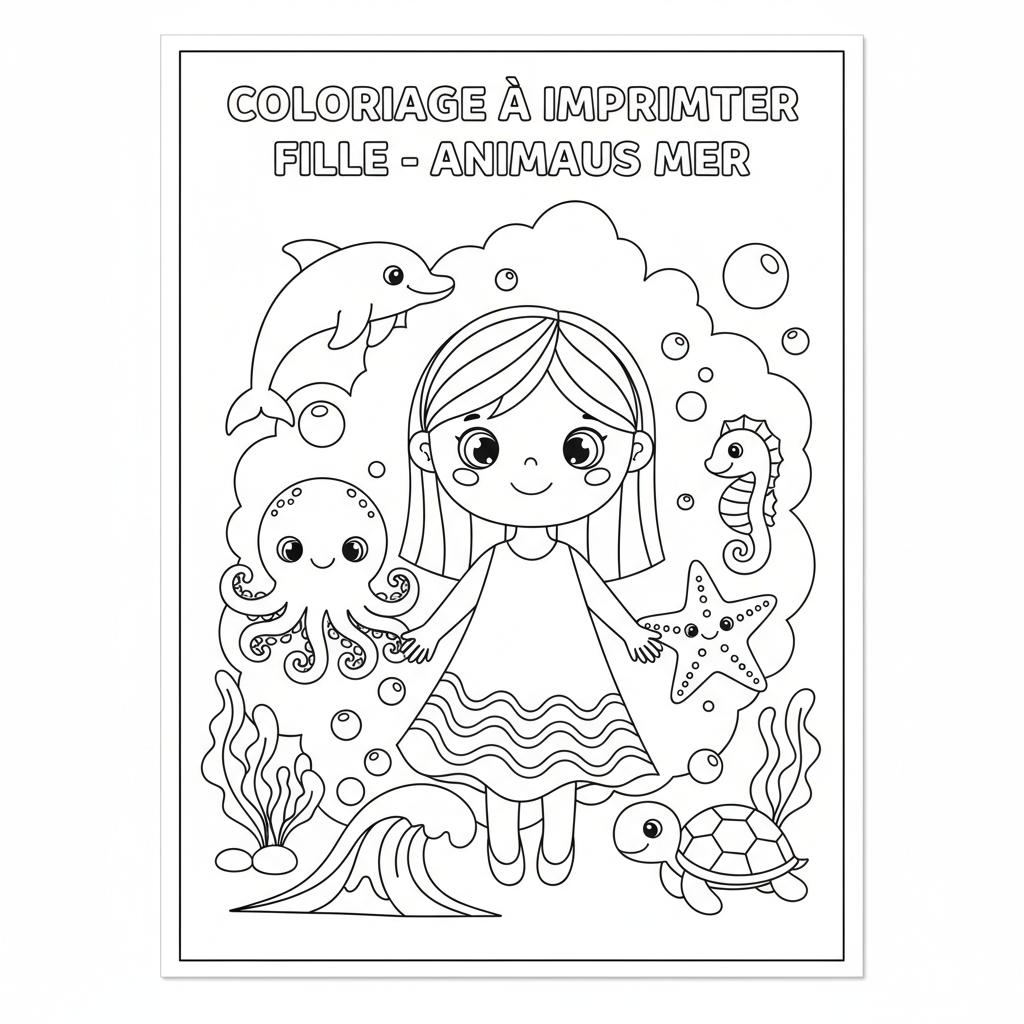 Coloriage À Imprimer Fille Gratuit et Dessins à Colorier