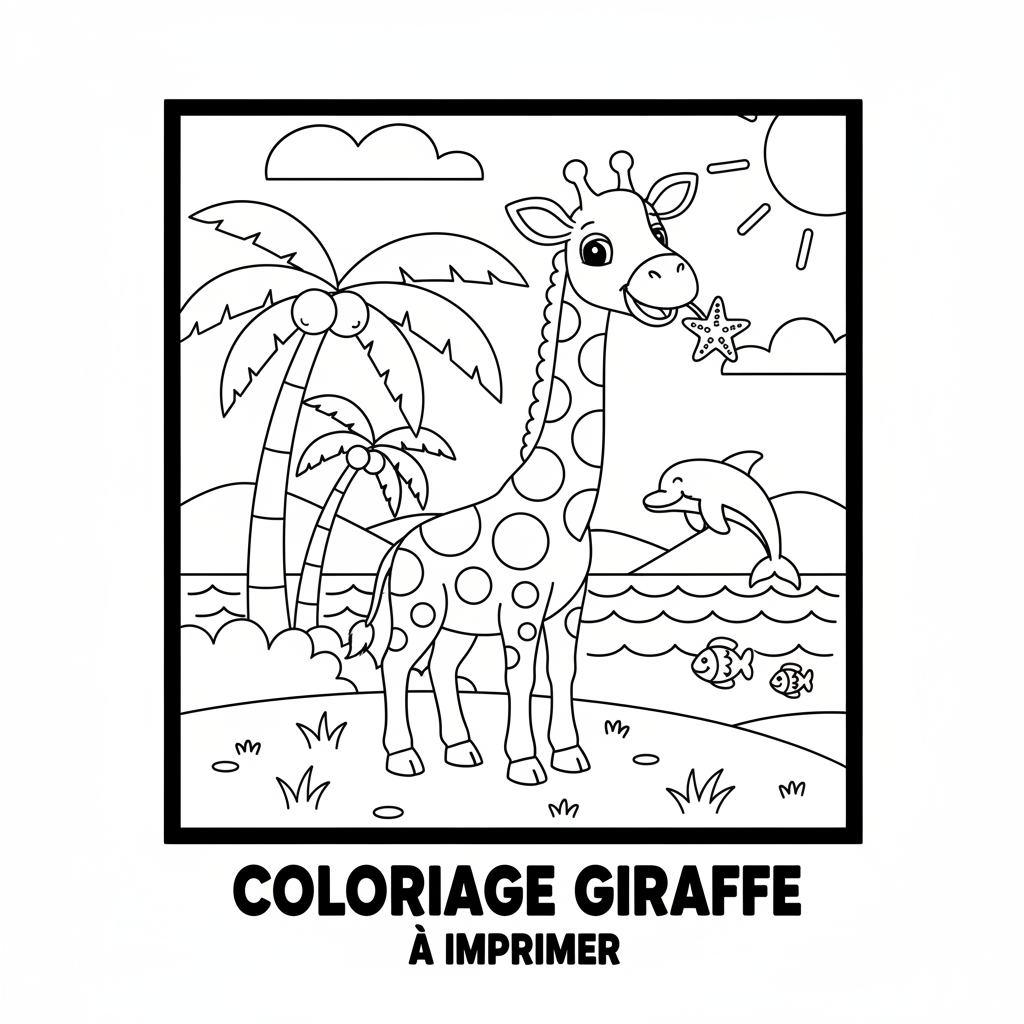 Coloriage coloriage à imprimer girafe 3