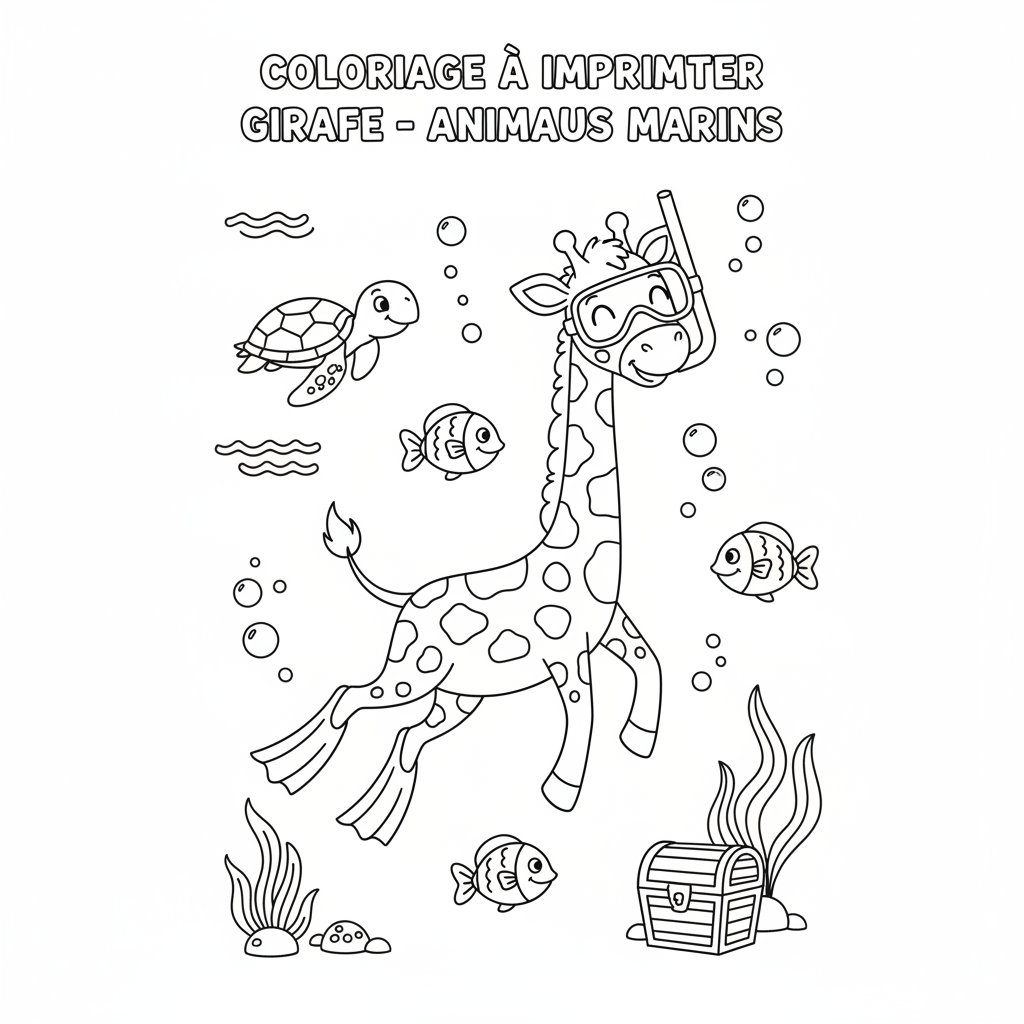 Coloriage coloriage à imprimer girafe 5
