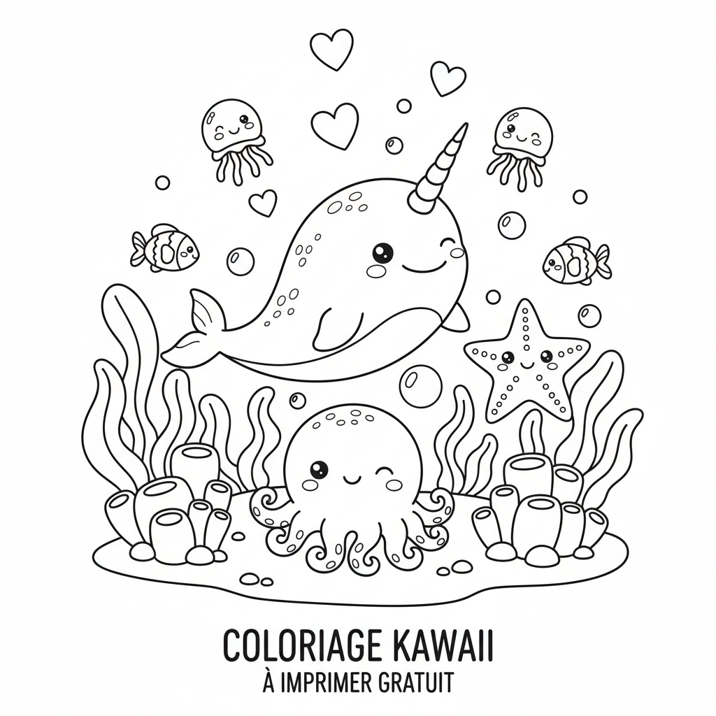 Coloriage coloriage à imprimer gratuit kawaii 3