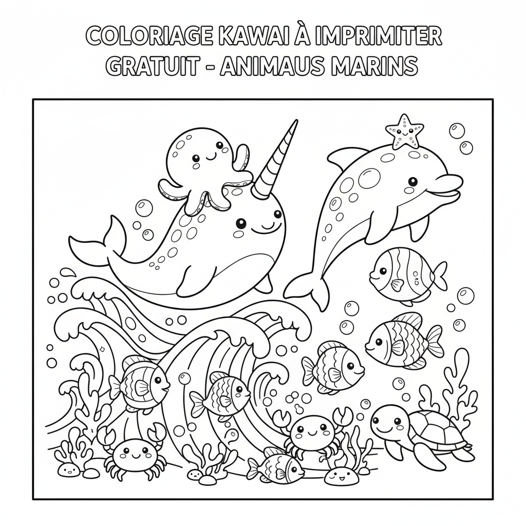 Coloriage coloriage à imprimer gratuit kawaii 5