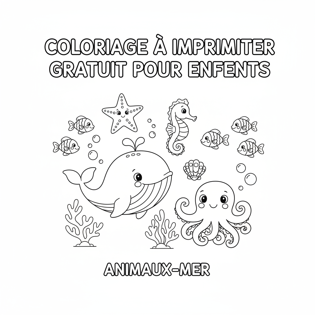Coloriage À Imprimer Gratuit Pour Adulte Animaux de la Mer