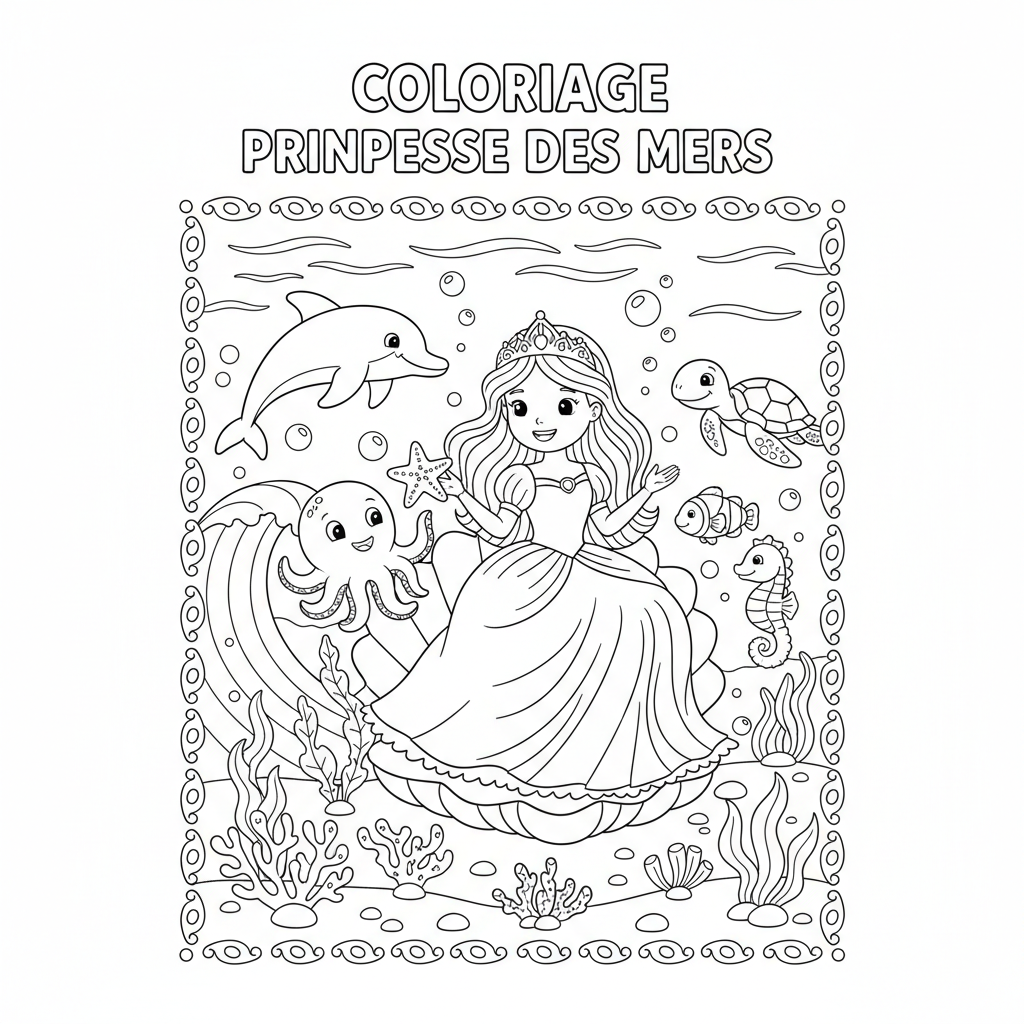 Coloriage coloriage à imprimer gratuit princesse 3
