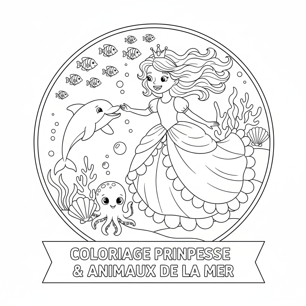Coloriage coloriage à imprimer gratuit princesse 5
