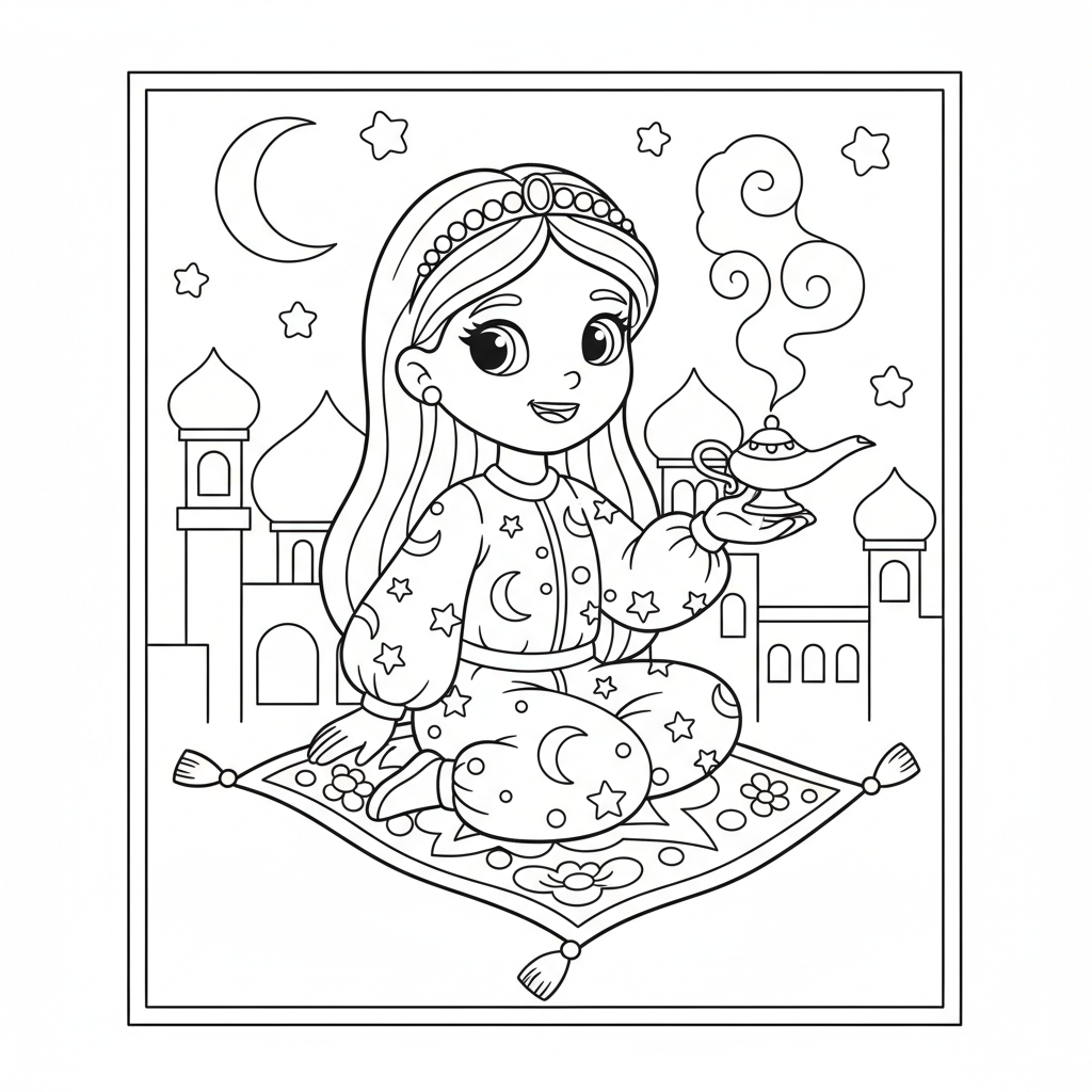 Coloriage coloriage à imprimer jasmine 1